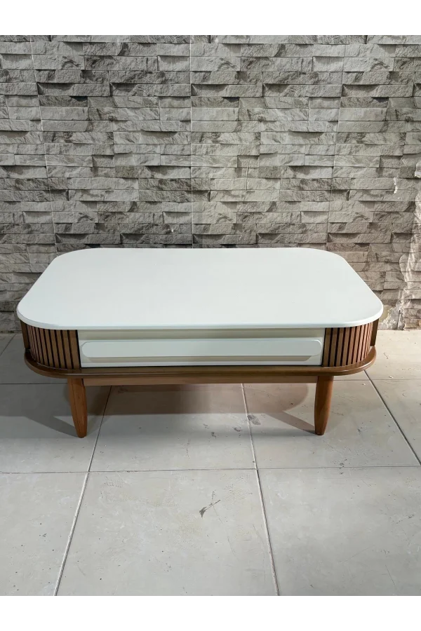 NIVEMESHOME DALYA KREM-CEVIZ MESA DE CENTRO