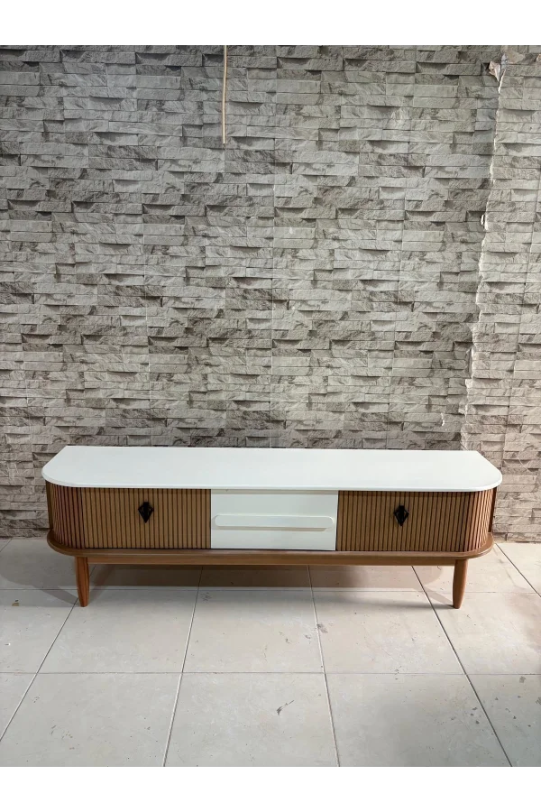 MESA DE TELEVISIÓN NIVEMESHOME DALYA CREMA-NOGAL