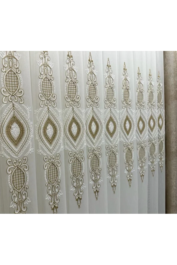 NİVEMESHOME DAMLA 1631 1/3 SIK PİLELİ TÜL PERDE APM