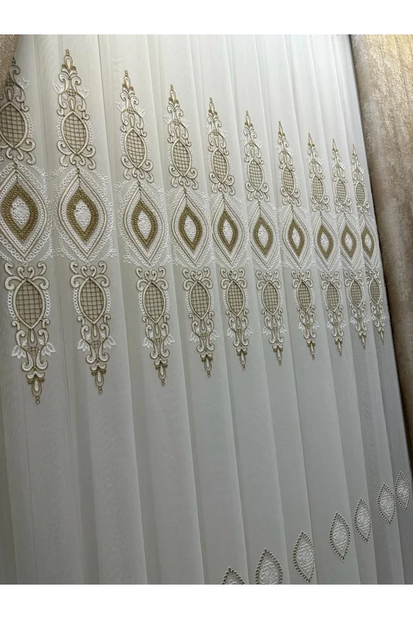 NİVEMESHOME DAMLA 1631 1/3 SIK PİLELİ TÜL PERDE APM