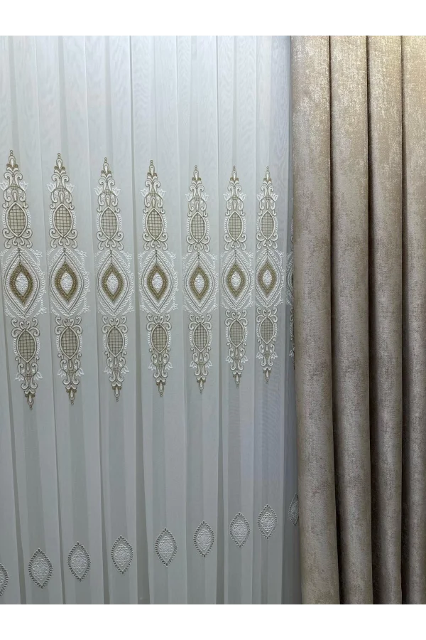 NİVEMESHOME DAMLA 1631 1/3 SIK PİLELİ TÜL PERDE APM