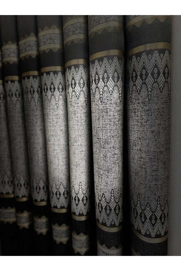 NİVEMESHOME DAMLA FT614337 V-2504 ANTRAZIT 1/3 DICKE FALTENDE VORHANG APM