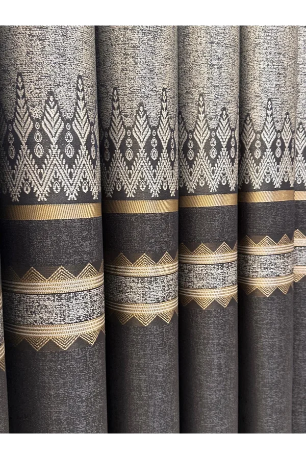 NİVEMESHOME DAMLA FT614337 V-2504 ANTRAZIT 1/3 DICKE FALTENDE VORHANG APM