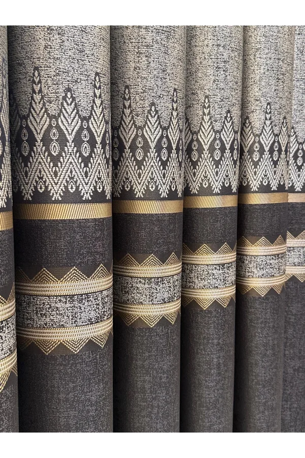 NİVEMESHOME DAMLA FT614337 V-2504 ANTRAZIT 1/3 DICKE FALTENDE VORHANG APM