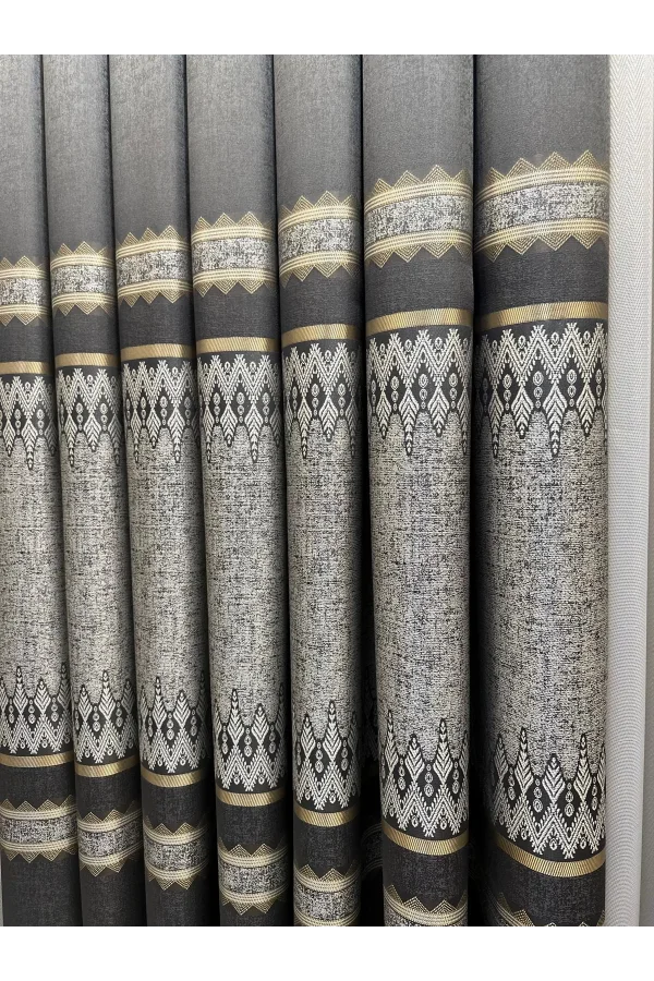 NİVEMESHOME DAMLA FT614337 V-2504 ANTRAZIT 1/3 DICKE FALTENDE VORHANG APM