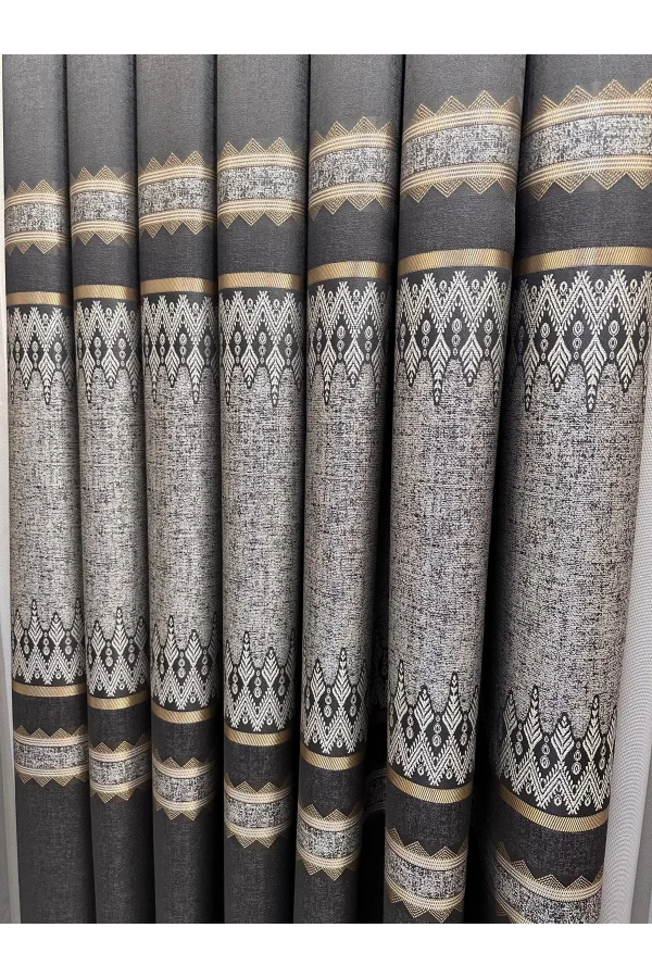 NİVEMESHOME DAMLA FT614337 V-2504 ANTRAZIT 1/3 DICKE FALTENDE VORHANG APM