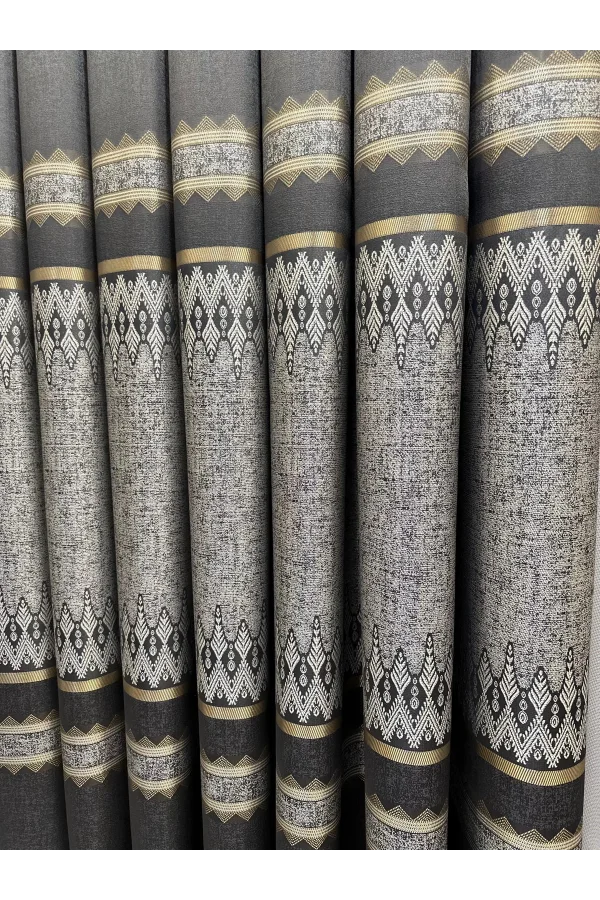 NİVEMESHOME DAMLA FT614337 V-2504 ANTRAZIT 1/3 DICKE FALTENDE VORHANG APM