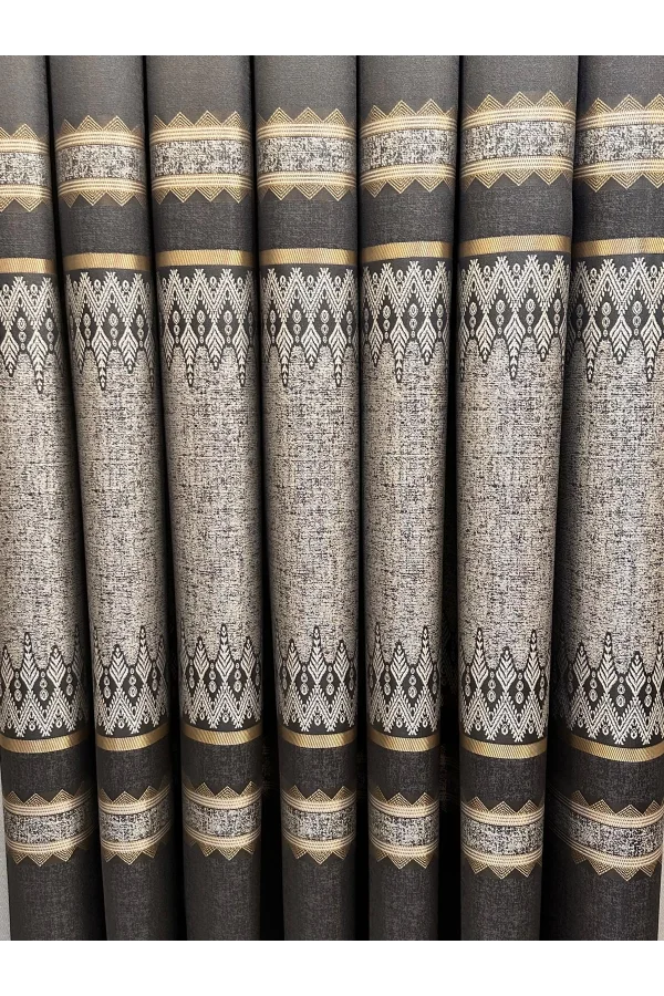 NİVEMESHOME DAMLA FT614337 V-2504 ANTRAZIT 1/3 DICKE FALTENDE VORHANG APM