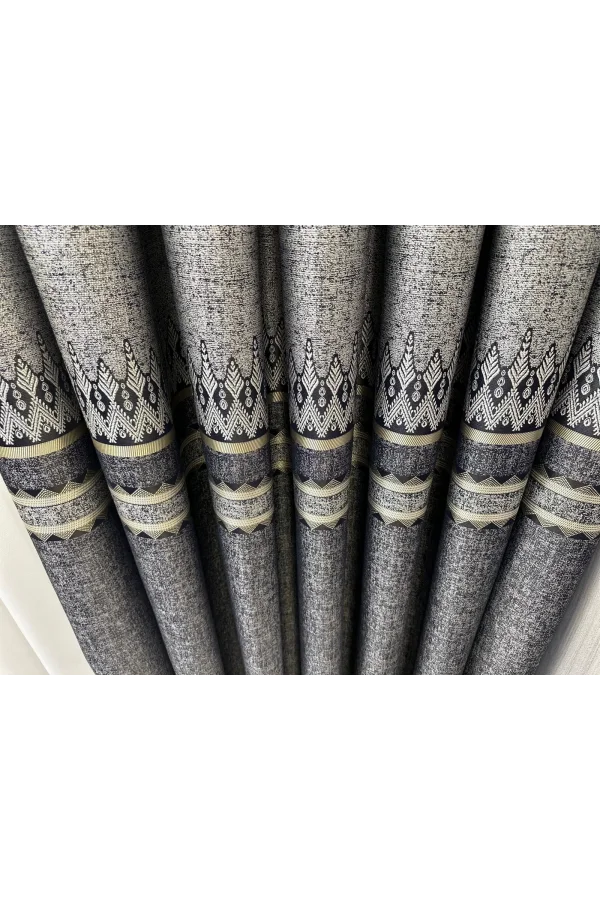 NİVEMESHOME DAMLA FT614337 V-502 LACİVERT 1/3 SIK PİLELİ FON PERDE APM