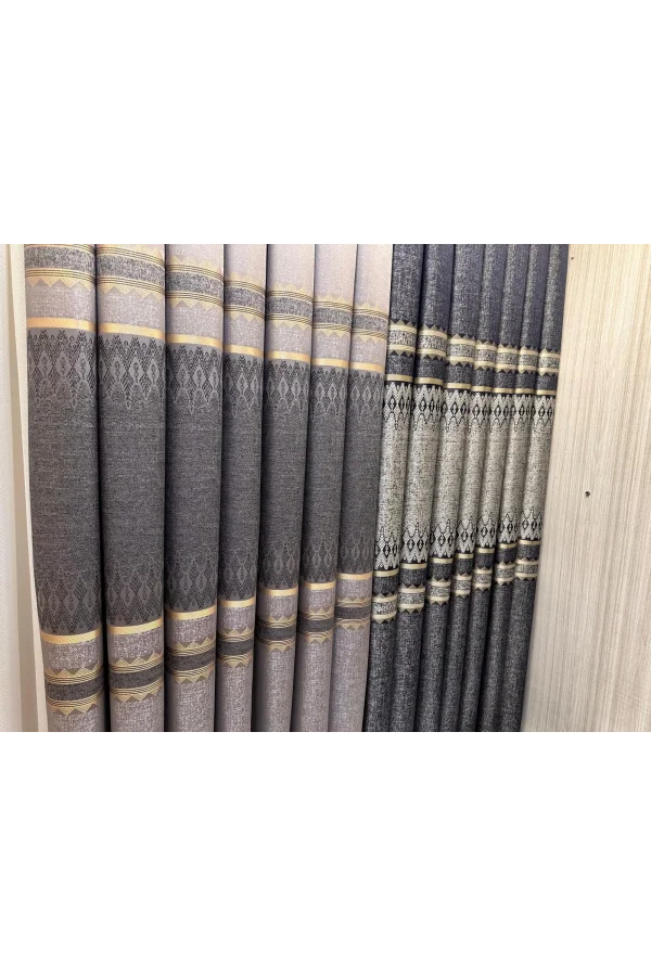 NİVEMESHOME DAMLA FT614337 V-502 LACİVERT 1/3 SIK PİLELİ FON PERDE APM