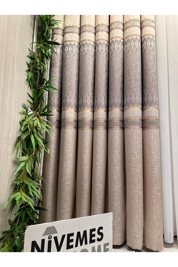 NİVEMESHOME DAMLA FT614337 V-5202 VİZON 1/3 SIK PİLELİ FON PERDE APM