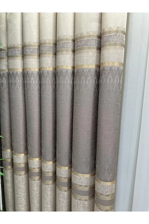 NİVEMESHOME DAMLA FT614337 V-5202 VİZON 1/3 SIK PİLELİ FON PERDE APM