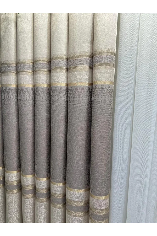 NİVEMESHOME DAMLA FT614337 V-5202 VİZON 1/3 SIK PİLELİ FON PERDE APM