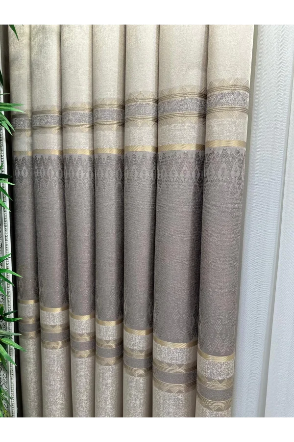 NİVEMESHOME DAMLA FT614337 V-5202 VİZON 1/3 SIK PİLELİ FON PERDE APM