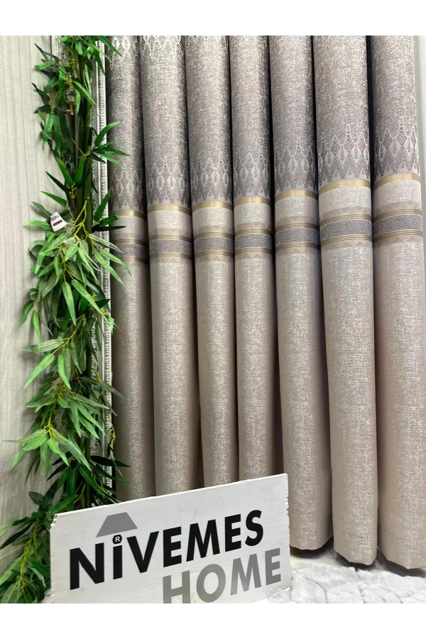 NİVEMESHOME DAMLA FT614337 V-5202 VİZON 1/3 SIK PİLELİ FON PERDE APM