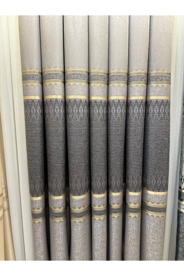 NİVEMESHOME DAMLA FT614337 V-5403 GRAU 1/3 DICHT GEFALTETES SCHNELLGARDINE APM