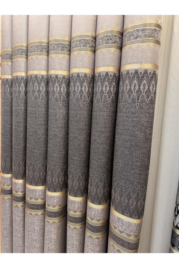 NİVEMESHOME DAMLA FT614337 V-5403 GRAU 1/3 DICHT GEFALTETES SCHNELLGARDINE APM