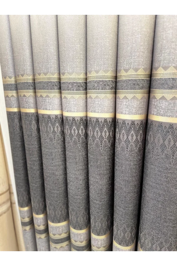 NİVEMESHOME DAMLA FT614337 V-5403 GRAU 1/3 DICHT GEFALTETES SCHNELLGARDINE APM