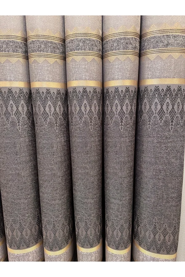 NİVEMESHOME DAMLA FT614337 V-5403 GRAU 1/3 DICHT GEFALTETES SCHNELLGARDINE APM