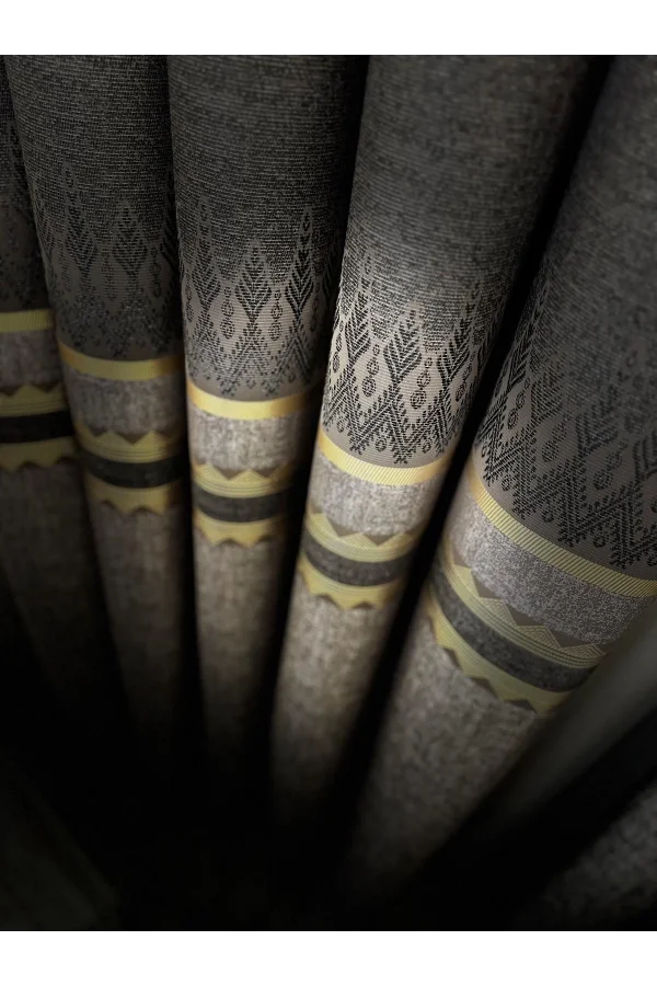 NİVEMESHOME DAMLA FT614337 V-5403 GRAU 1/3 DICHT GEFALTETES SCHNELLGARDINE APM