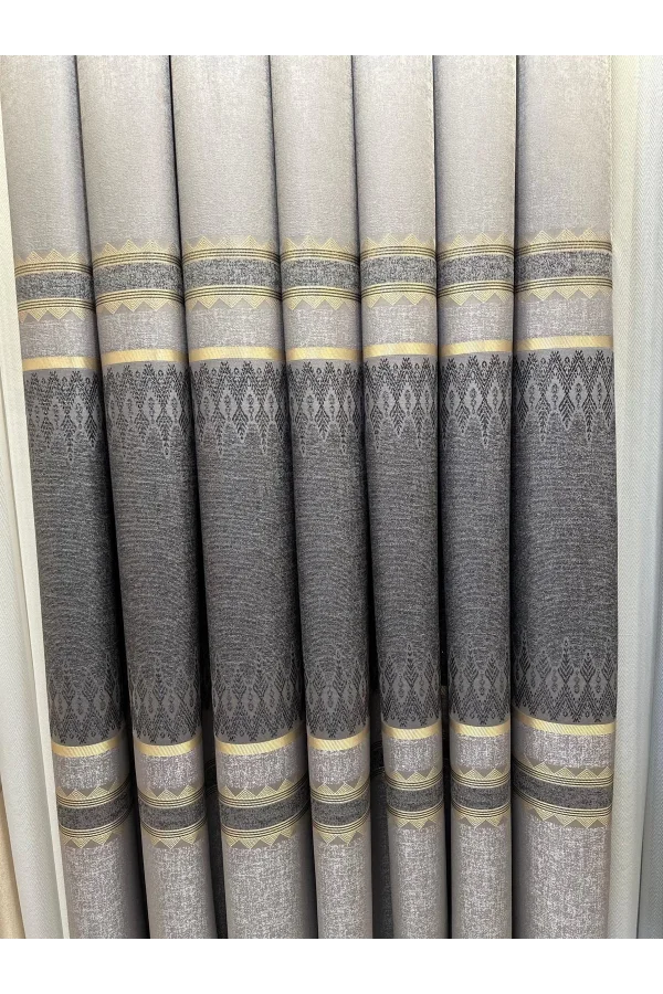 NİVEMESHOME DAMLA FT614337 V-5403 GRAU 1/3 DICHT GEFALTETES SCHNELLGARDINE APM