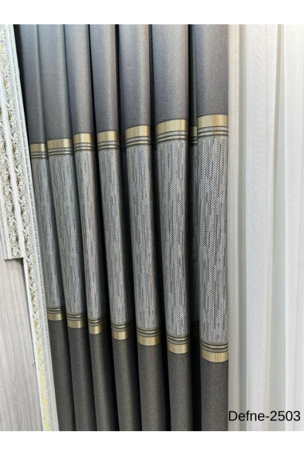 NİVEMESHOME DEFNE ANTRASİT FT614166 V-2503 1/3 SIK PİLELİ FON PERDE APM