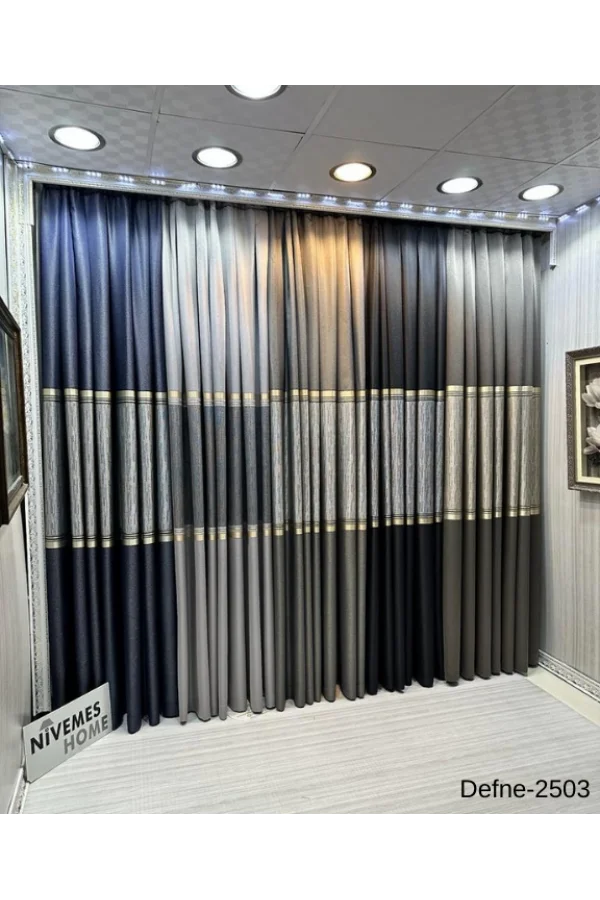 NİVEMESHOME DEFNE ANTRASİT FT614166 V-2503 1/3 SIK PİLELİ FON PERDE APM