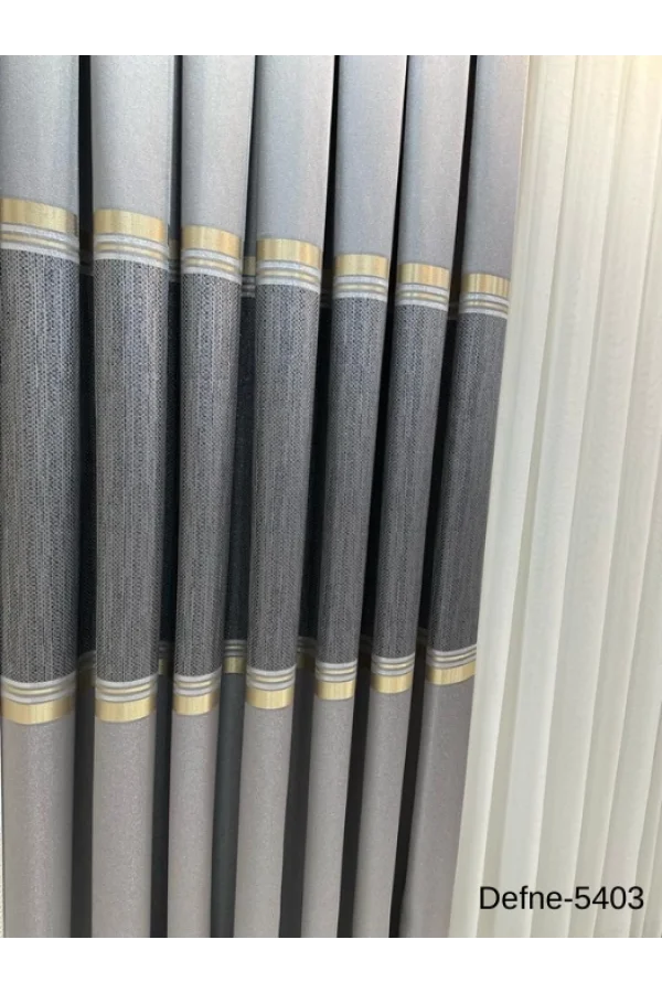 NİVEMESHOME DEFNE GRAY FT614166 V-5403 1/3 DENSED CURTAIN APM