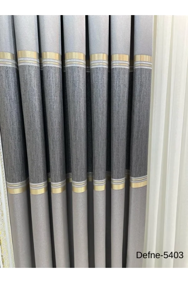 NİVEMESHOME DEFNE GRAY FT614166 V-5403 1/3 DENSED CURTAIN APM
