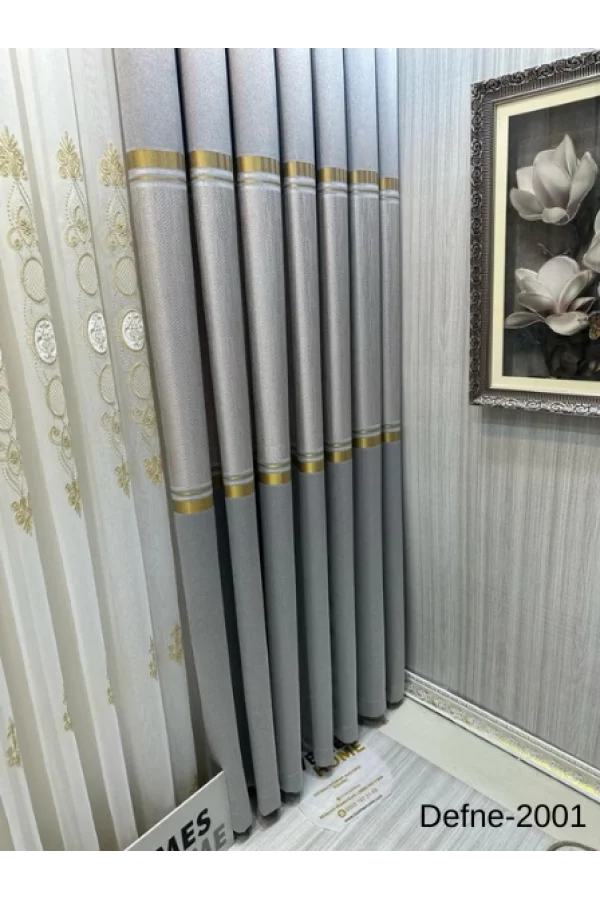 NİVEMESHOME DEFNE GÜMÜŞ FT614166 V-2001 1/3 ЩЕЛЬ плотный штора APM
