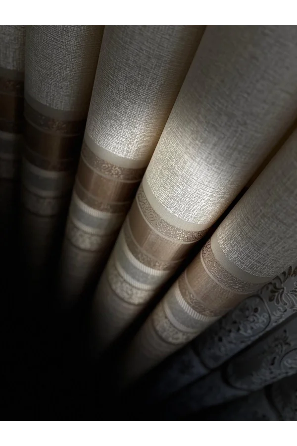 NİVEMESHOME DEFNE CREAM FT614339 V-101 1/3 THICK-PILE BACKGROUND CURTAIN APM