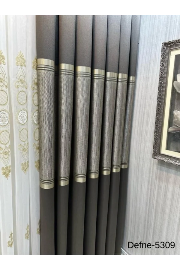 NİVEMESHOME DEFNE TOPRAK FT614166 5309 1/3 SIK PİLELİ FON PERDE APM