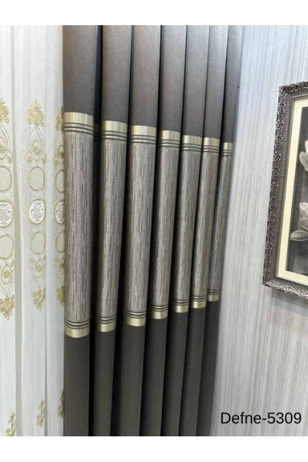 NİVEMESHOME DEFNE TOPRAK FT614166 5309 1/3 SIK PİLELİ FON PERDE APM