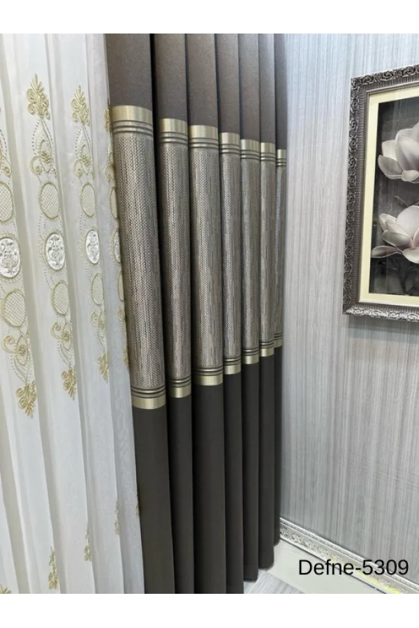 NİVEMESHOME DEFNE TOPRAK FT614166 5309 1/3 SIK PİLELİ FON PERDE APM