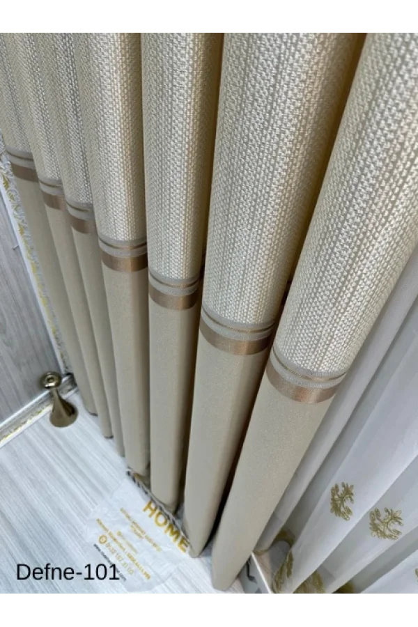 NİVEMESHOME DEFNE VİZON FT614166 V-101 1/3 SIK PİLELİ FON PERDE APM