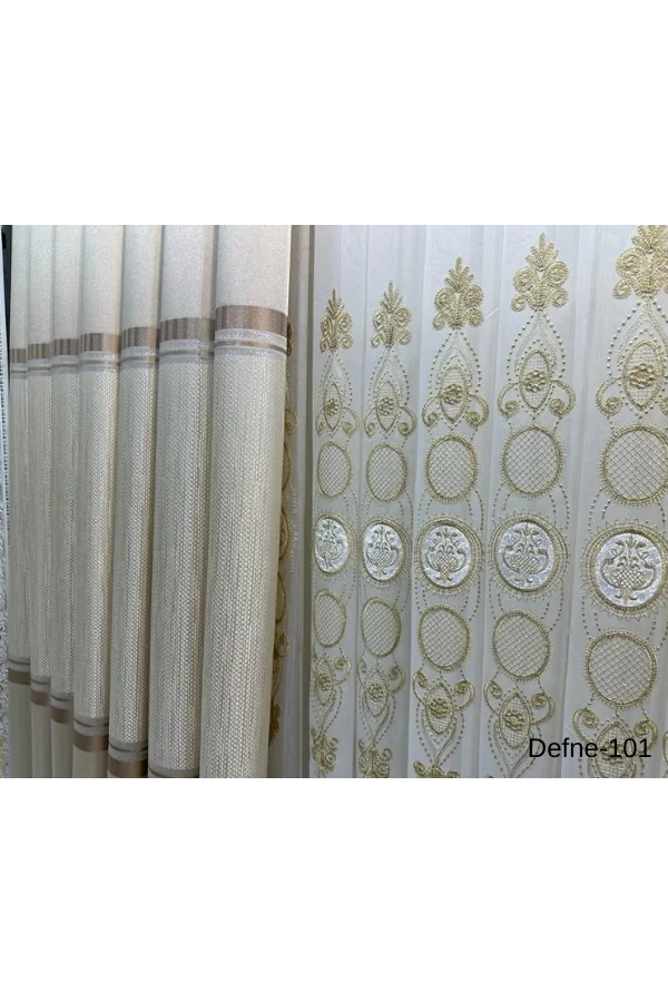 NİVEMESHOME DEFNE VİZON FT614166 V-101 1/3 SIK PİLELİ FON PERDE APM