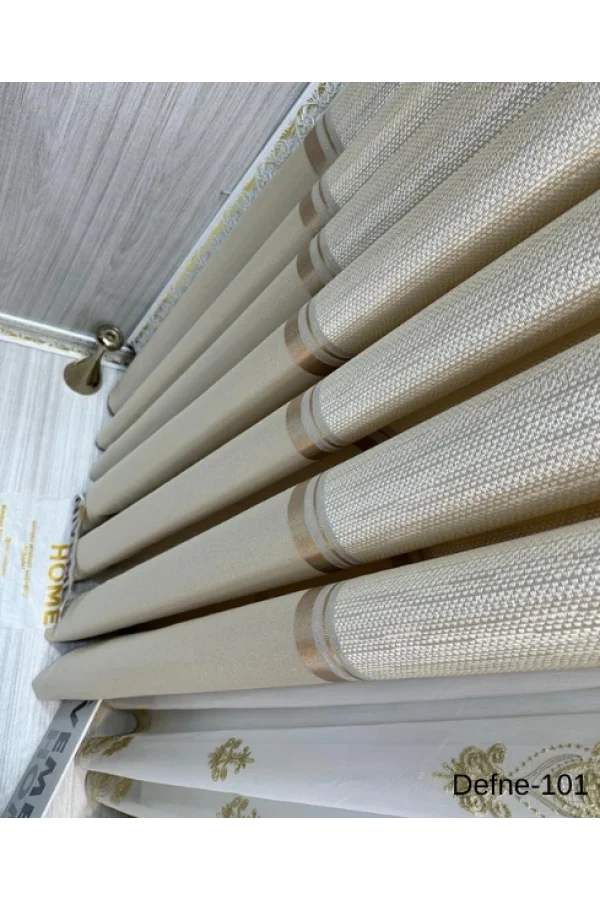 NİVEMESHOME DEFNE VİZON FT614166 V-101 1/3 SIK PİLELİ FON PERDE APM