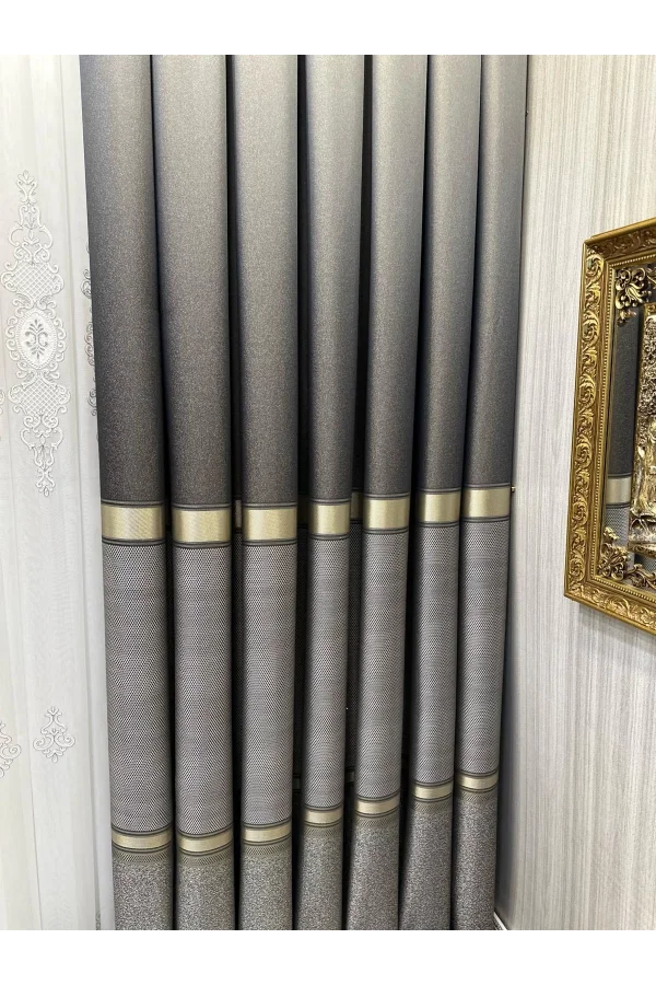 NİVEMESHOME DENİZ FT614177 V-2503 TAŞ 1/3 SIK PİLELİ FON PERDE APM