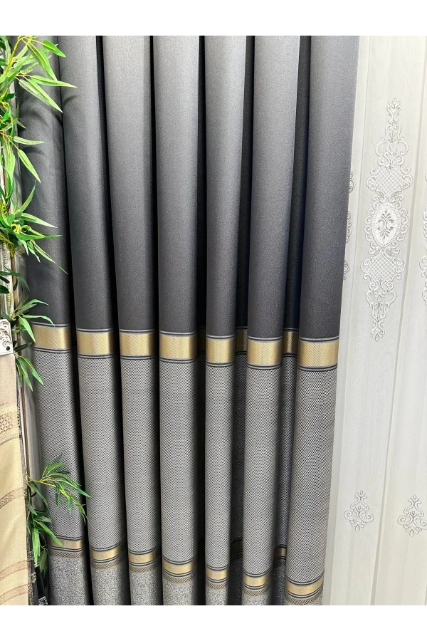 NİVEMESHOME DENİZ FT614177 V-2504 ANTRASIT 1/3 SERRATO TENDA RICAMATA APM