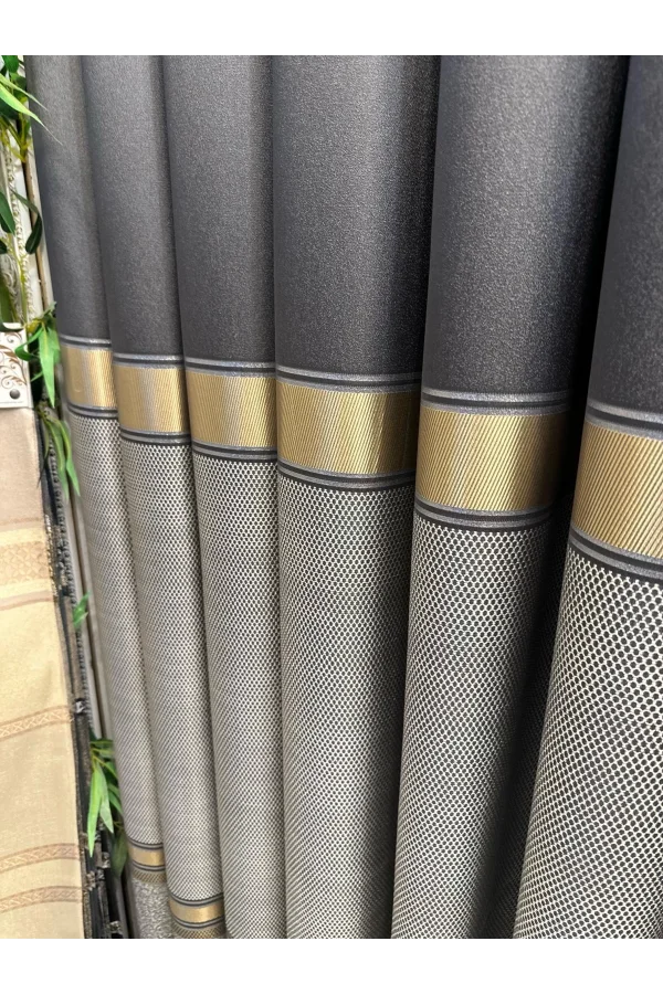 NİVEMESHOME DENİZ FT614177 V-2504 ANTRASIT 1/3 SERRATO TENDA RICAMATA APM