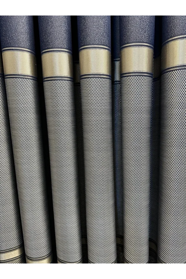 NİVEMESHOME DENİZ FT614177 V-502 LACİVERT 1/3 SIK PİLELİ ستارة رفيعة المظهر