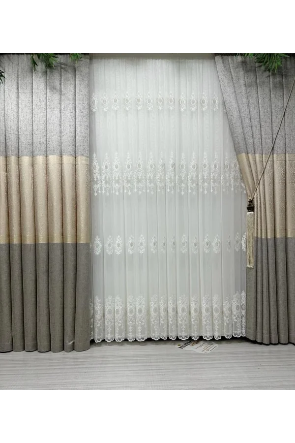 NİVEMESHOME DEREN 2846 1/3 SIK PİLELİ TÜL PERDE APM