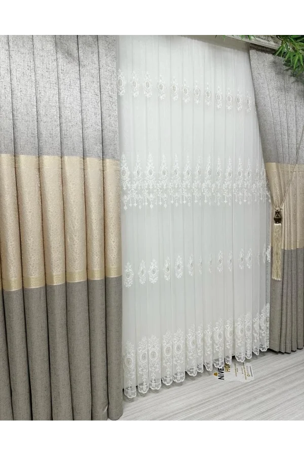 NİVEMESHOME DEREN 2846 1/3 SIK PİLELİ TÜL PERDE APM