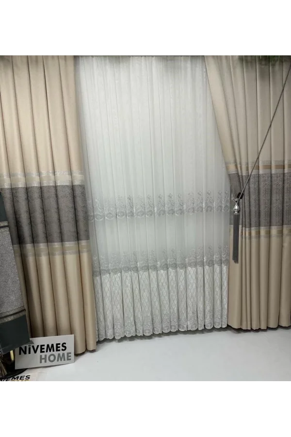 NİVEMESHOME ДЕСТИНА 1/3 ПЛОТНАЯ СКЛАДЧАТАЯ ЗАНАВЕСКА APM