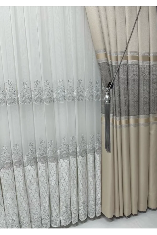 NİVEMESHOME ДЕСТИНА 1/3 ПЛОТНАЯ СКЛАДЧАТАЯ ЗАНАВЕСКА APM