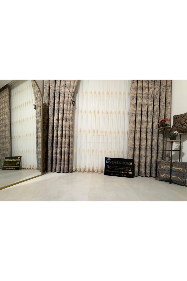 NİVEMESHOME İSTANBUL V-5502 1/3 SIK PİLELİ FON PERDE APM