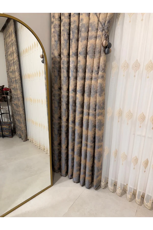 NİVEMESHOME İSTANBUL V-5502 1/3 SIK PİLELİ FON PERDE APM