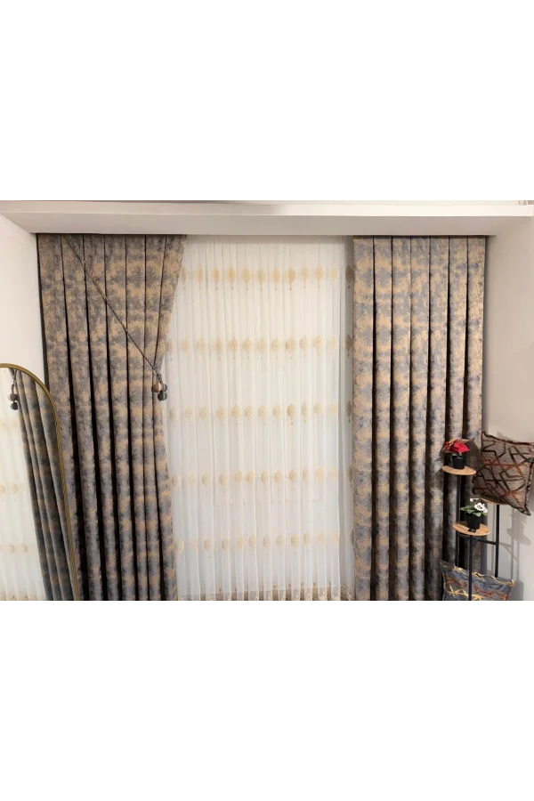 NİVEMESHOME İSTANBUL V-5502 1/3 SIK PİLELİ FON PERDE APM