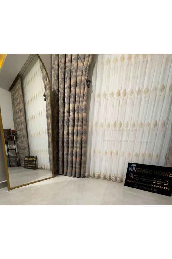 NİVEMESHOME İSTANBUL V-5502 1/3 SIK PİLELİ FON PERDE APM