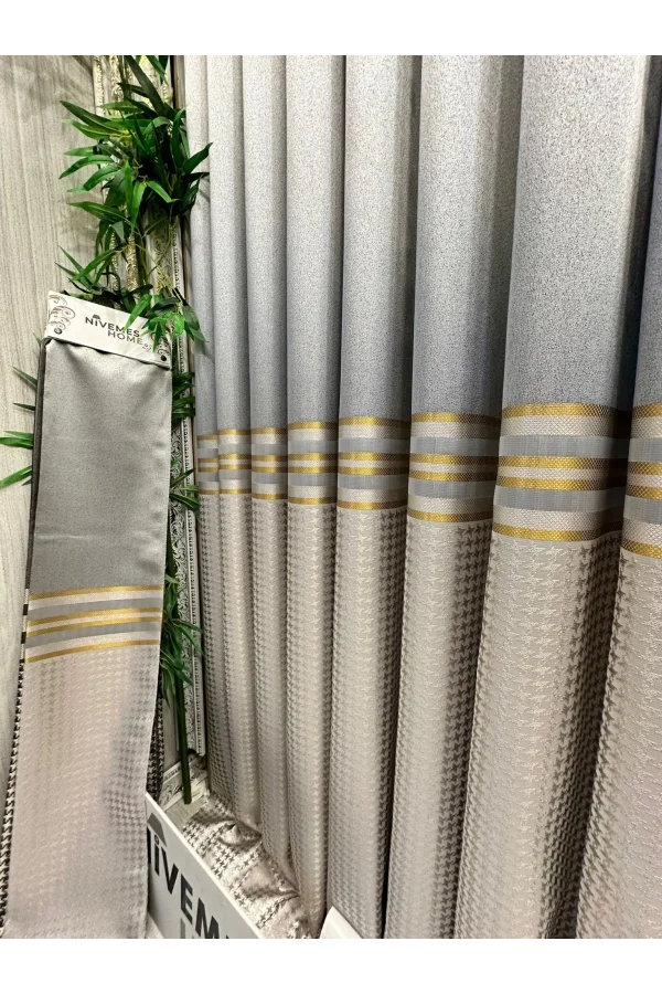 NİVEMESHOME DİDİM FT671537 V-2001 СЕРЫЙ 1/3 ПЛОТНЫЕ ШТАПЕЛИРОВАННЫЕ ФОНОВЫЕ ШТОРЫ APM